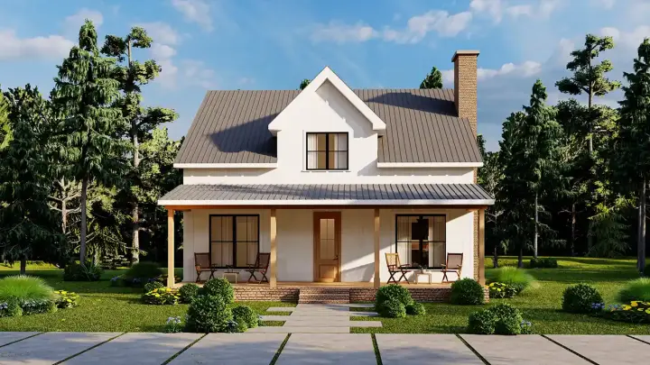 Modern Farmhouse house plans 78-105 - front exterior, 1,878 sq ft, 3 bed, 2 bath house plans | Monster House Plans