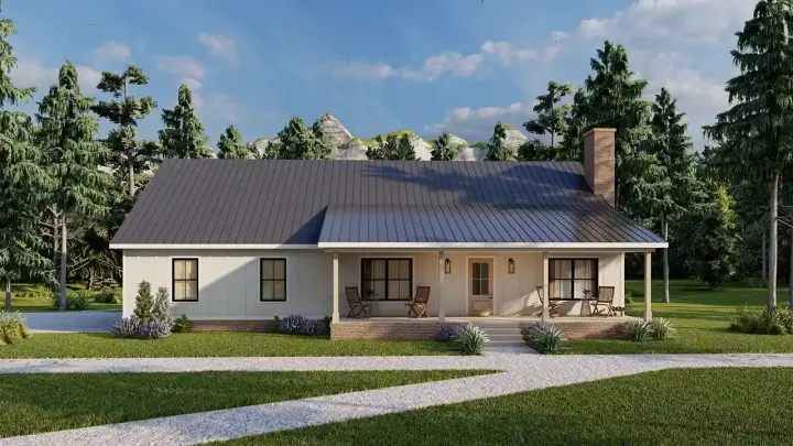 Country house plans 78-109 - front exterior, 1,780 sq ft, 2 bed, 2 bath house plans | Monster House Plans