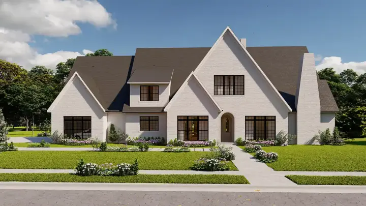 European house plans 78-111 - front exterior, 3,250 sq ft, 3 bed, 3 bath house plans | Monster House Plans