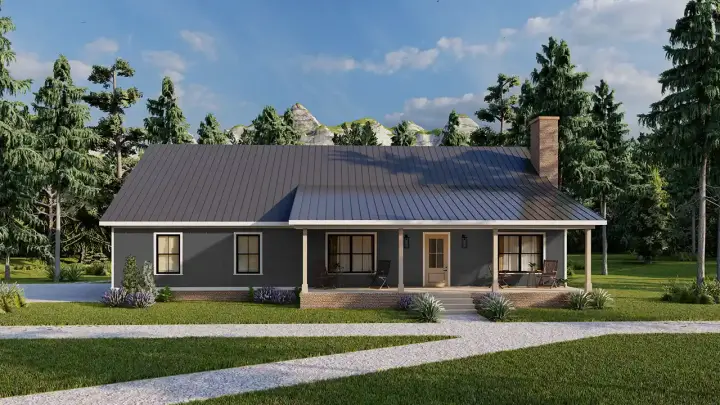 Country house plans 78-113 - front exterior, 2,089 sq ft, 3 bed, 2 bath house plans | Monster House Plans