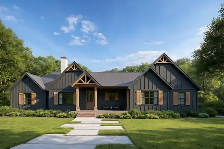 Traditional house plans 78-118 - front exterior, 1,876 sq ft, 3 bed, 2 bath house plans | Monster House Plans