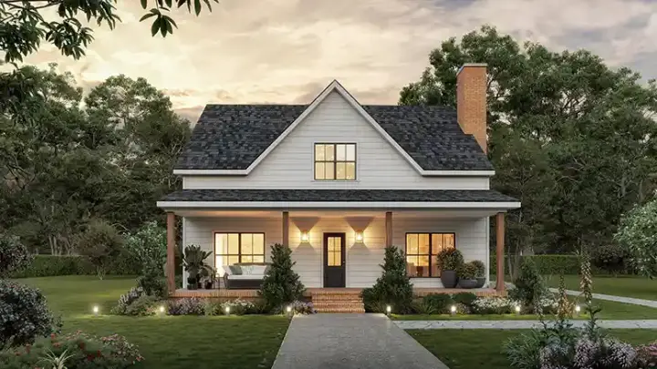 Modern Farmhouse house plans 78-121 - front exterior, 2,300 sq ft, 4 bed, 3 bath house plans | Monster House Plans