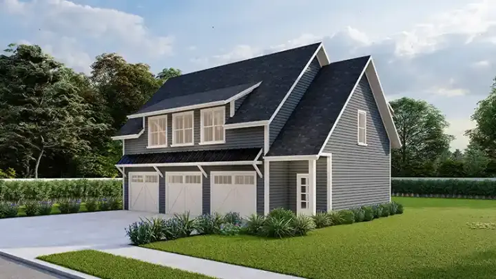 Modern Farmhouse house plans 78-123 - front exterior, 1,345 sq ft, 2 bed, 1 bath house plans | Monster House Plans