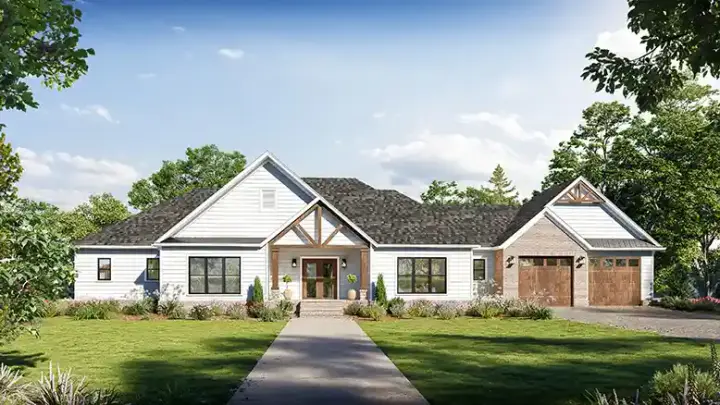Traditional house plans 78-124 - front exterior, 4,140 sq ft, 4 bed, 3 bath house plans | Monster House Plans