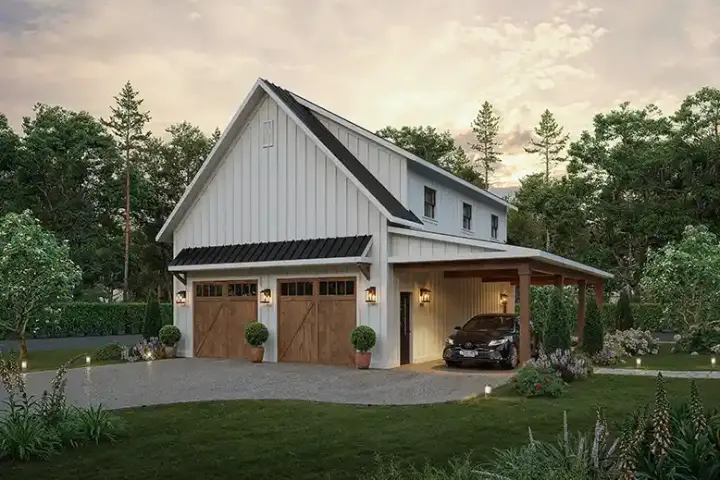 Country house plans 78-128 - front exterior, 990 sq ft, 1 bed, 1 bath house plans | Monster House Plans