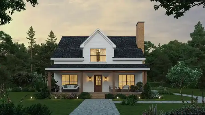 Country house plans 78-132 - front exterior, 2,000 sq ft, 3 bed, 2 bath house plans | Monster House Plans