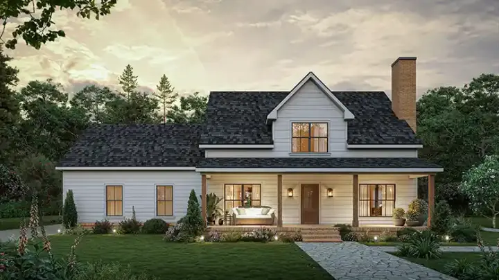 Country house plans 78-133 - front exterior, 2,000 sq ft, 3 bed, 2 bath house plans | Monster House Plans