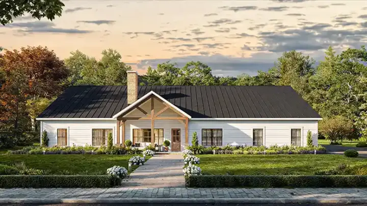Country house plans 78-136 - front exterior, 2,866 sq ft, 4 bed, 3 bath house plans | Monster House Plans