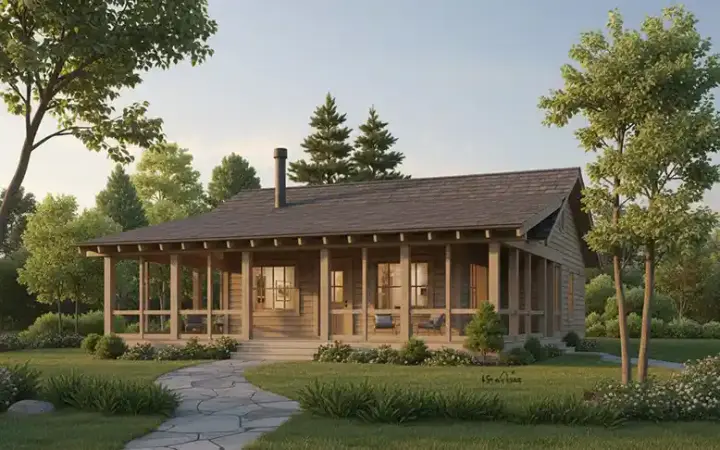 Country house plans 79-102 - front exterior, 1,031 sq ft, 2 bed, 2 bath house plans | Monster House Plans