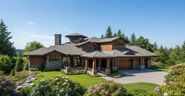 Craftsman house plans 79-116 - front exterior, 5,876 sq ft, 5 bed, 5 bath house plans | Monster House Plans