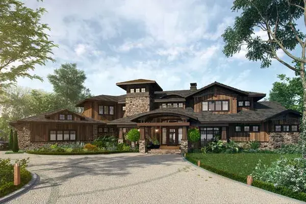 Craftsman house plans 79-118 - front exterior, 4,520 sq ft, 4 bed, 4 bath house plans | Monster House Plans