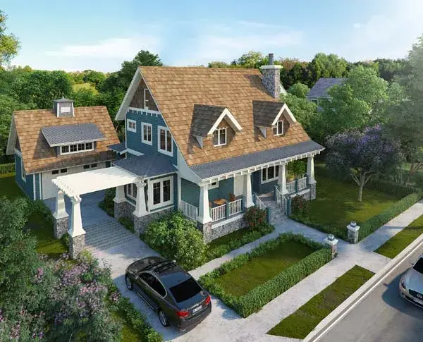 Craftsman house plans 79-122 - front exterior, 1,825 sq ft, 3 bed, 3 bath house plans | Monster House Plans