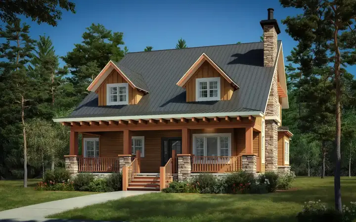 Country house plans 79-126 - front exterior, 1,825 sq ft, 3 bed, 2 bath house plans | Monster House Plans