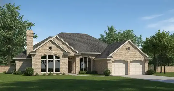 Traditional house plans 8-1016 - front exterior, 2,030 sq ft, 4 bed, 2 bath house plans | Monster House Plans