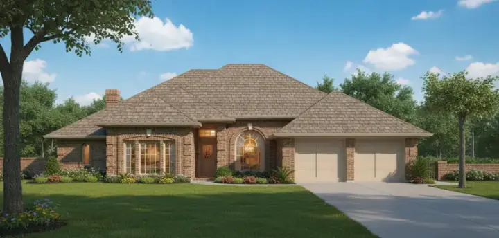 European house plans 8-1018 - front exterior, 2,140 sq ft, 4 bed, 2 bath house plans | Monster House Plans