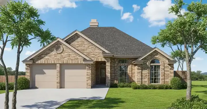 Traditional house plans 8-102 - front exterior, 1,198 sq ft, 3 bed, 2 bath house plans | Monster House Plans