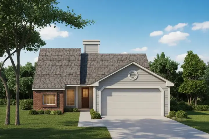 Traditional house plans 8-1039 - front exterior, 1,071 sq ft, 3 bed, 2 bath house plans | Monster House Plans