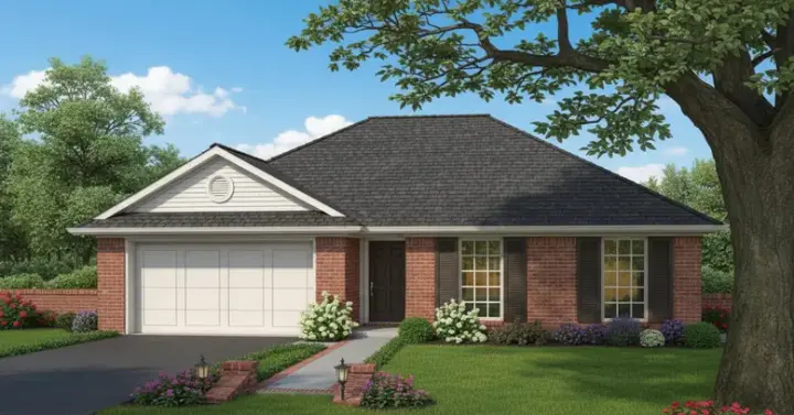 Traditional house plans 8-104 - front exterior, 1,213 sq ft, 3 bed, 2 bath house plans | Monster House Plans