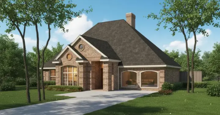 Traditional house plans 8-1042 - front exterior, 1,417 sq ft, 3 bed, 2 bath house plans | Monster House Plans