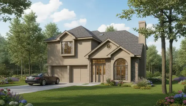 Traditional house plans 8-1044 - front exterior, 1,536 sq ft, 3 bed, 2 bath house plans | Monster House Plans