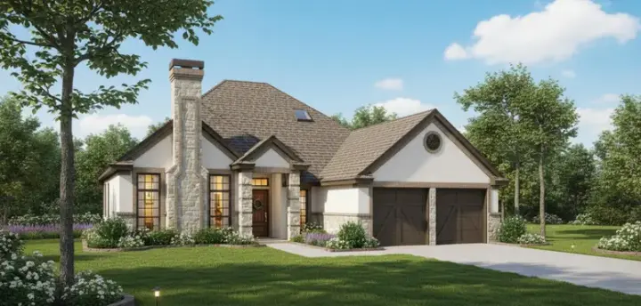 European house plans 8-1050 - front exterior, 1,737 sq ft, 3 bed, 2 bath house plans | Monster House Plans