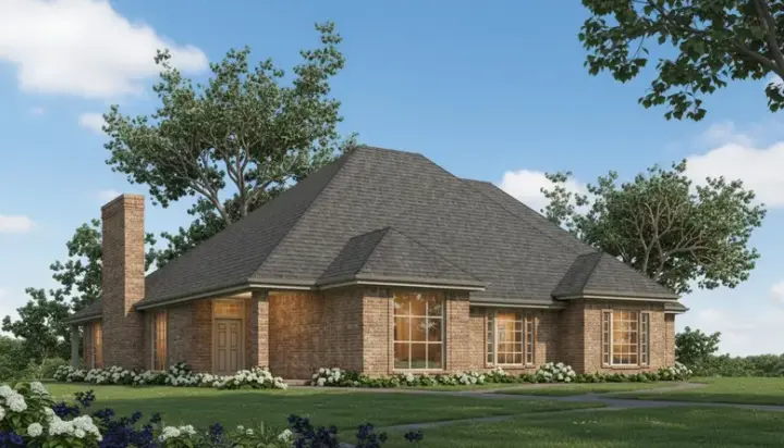 Traditional house plans 8-1057 - front exterior, 1,863 sq ft, 3 bed, 2 bath house plans | Monster House Plans