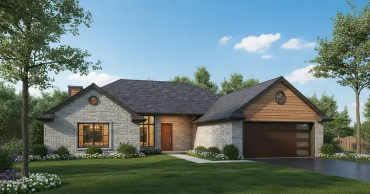 Traditional house plans 8-1058 - front exterior, 1,866 sq ft, 3 bed, 2 bath house plans | Monster House Plans