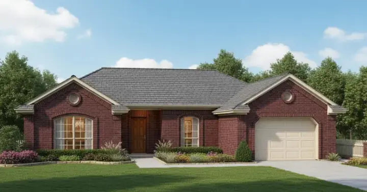 Traditional house plans 8-106 - front exterior, 1,278 sq ft, 3 bed, 2 bath house plans | Monster House Plans