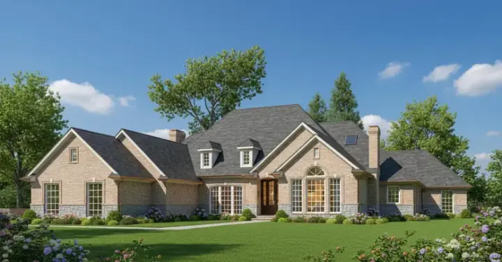 Traditional house plans 8-1069 - front exterior, 4,133 sq ft, 4 bed, 3 bath house plans | Monster House Plans
