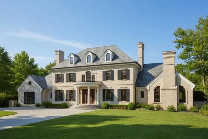 Southern Colonial house plans 8-1079 - front exterior, 4,594 sq ft, 4 bed, 3 bath house plans | Monster House Plans