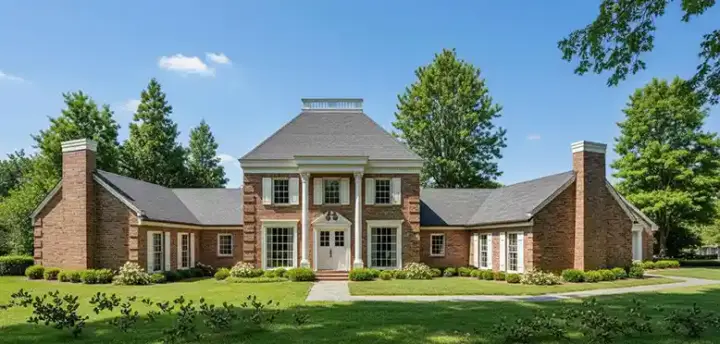 Georgian house plans 8-1081 - front exterior, 4,742 sq ft, 4 bed, 4 bath house plans | Monster House Plans