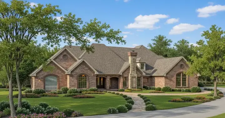Traditional house plans 8-1082 - front exterior, 5,095 sq ft, 4 bed, 3 bath house plans | Monster House Plans