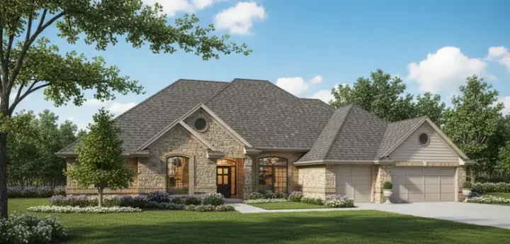 Traditional house plans 8-1092 - front exterior, 3,161 sq ft, 4 bed, 3 bath house plans | Monster House Plans