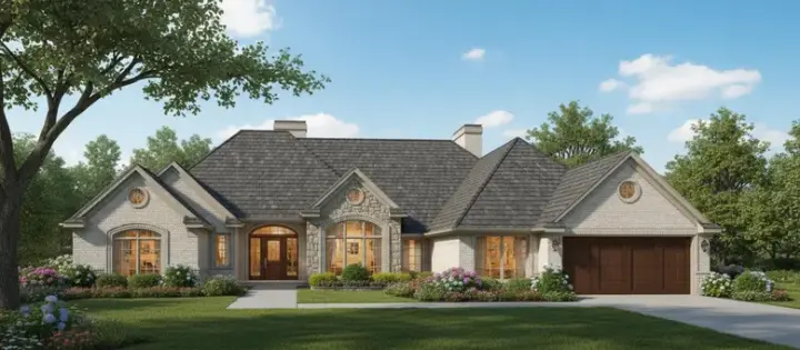 Traditional house plans 8-1095 - front exterior, 3,254 sq ft, 4 bed, 3 bath house plans | Monster House Plans