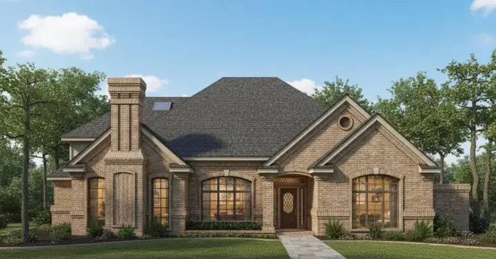 Traditional house plans 8-1105 - front exterior, 3,437 sq ft, 4 bed, 4 bath house plans | Monster House Plans