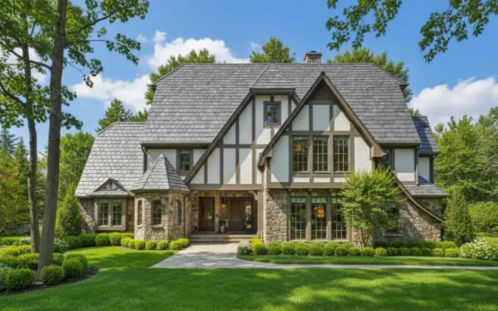 English Country house plans 8-1107 - front exterior, 3,455 sq ft, 3 bed, 3 bath house plans | Monster House Plans