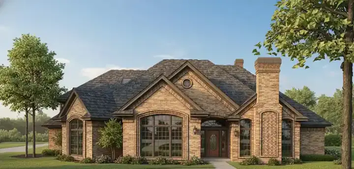 Traditional house plans 8-1108 - front exterior, 3,486 sq ft, 4 bed, 3 bath house plans | Monster House Plans