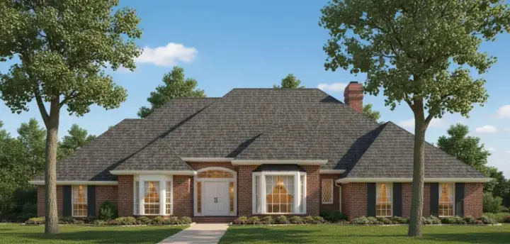 Traditional house plans 8-1111 - front exterior, 3,498 sq ft, 4 bed, 3 bath house plans | Monster House Plans