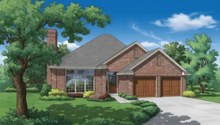 Traditional house plans 8-113 - front exterior, 1,405 sq ft, 3 bed, 2 bath house plans | Monster House Plans