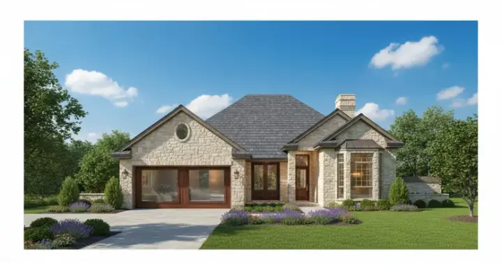 Traditional house plans 8-1157 - front exterior, 1,498 sq ft, 3 bed, 2 bath house plans | Monster House Plans