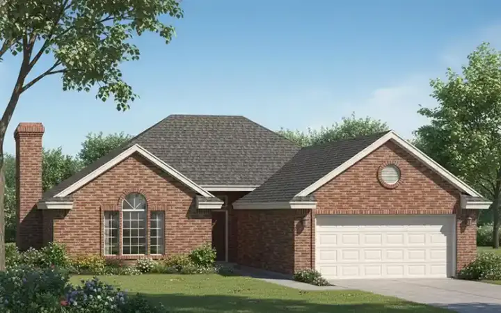 Traditional house plans 8-1160 - front exterior, 1,531 sq ft, 3 bed, 2 bath house plans | Monster House Plans