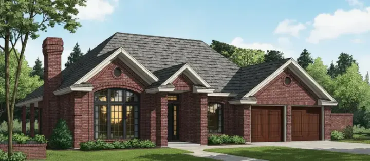 Traditional house plans 8-1177 - front exterior, 1,924 sq ft, 3 bed, 2 bath house plans | Monster House Plans