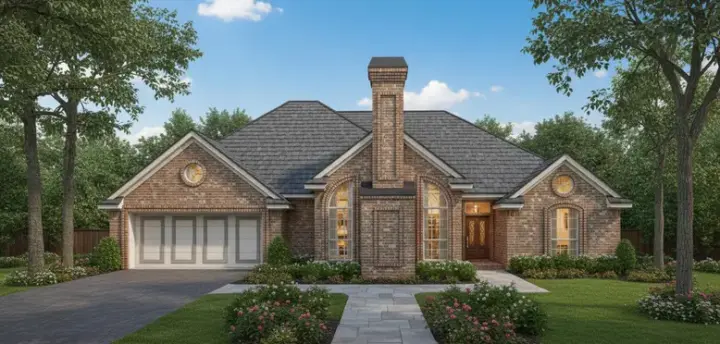 Traditional house plans 8-1178 - front exterior, 1,936 sq ft, 4 bed, 2 bath house plans | Monster House Plans