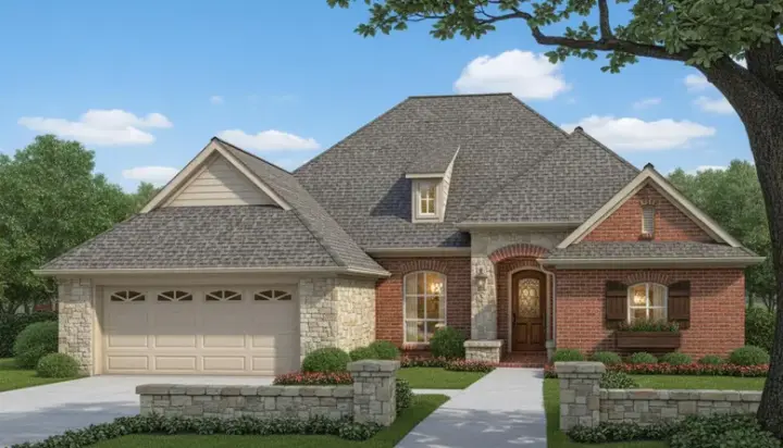 Traditional house plans 8-1182 - front exterior, 1,710 sq ft, 3 bed, 2 bath house plans | Monster House Plans