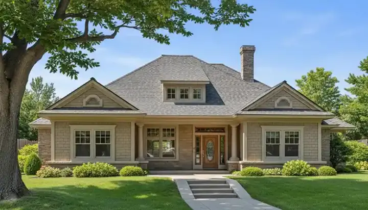 Bungalow house plans 8-1185 - front exterior, 2,610 sq ft, 4 bed, 3 bath house plans | Monster House Plans