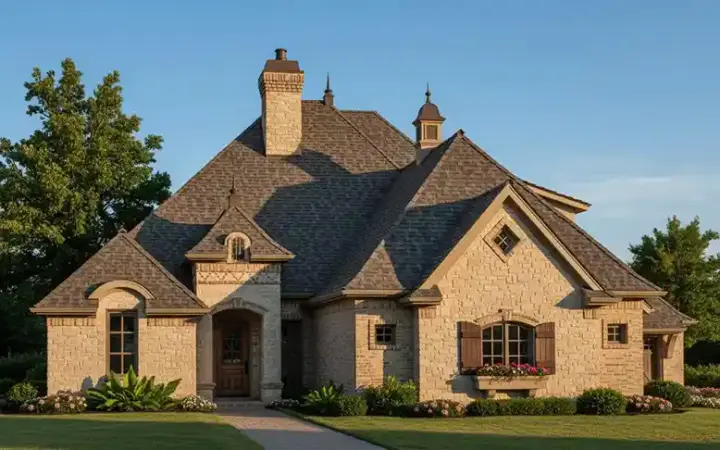 European house plans 8-1192 - front exterior, 2,404 sq ft, 3 bed, 2 bath house plans | Monster House Plans
