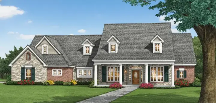 Country house plans 8-1195 - front exterior, 2,558 sq ft, 3 bed, 2 bath house plans | Monster House Plans