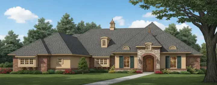 Traditional house plans 8-1199 - front exterior, 2,736 sq ft, 3 bed, 2 bath house plans | Monster House Plans