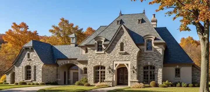 French Country house plans 8-1206 - front exterior, 3,112 sq ft, 3 bed, 2 bath house plans | Monster House Plans