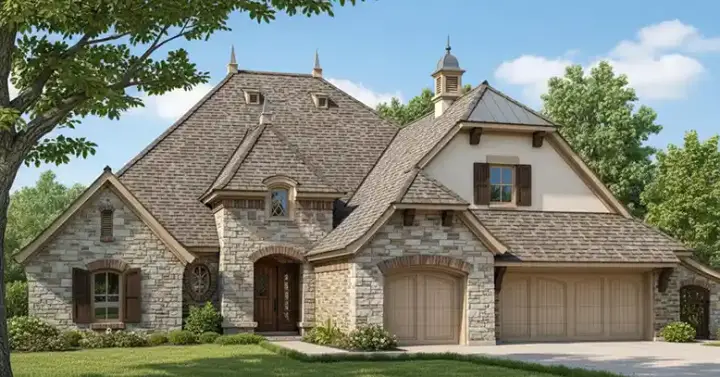English Country house plans 8-1208 - front exterior, 2,492 sq ft, 3 bed, 2 bath house plans | Monster House Plans